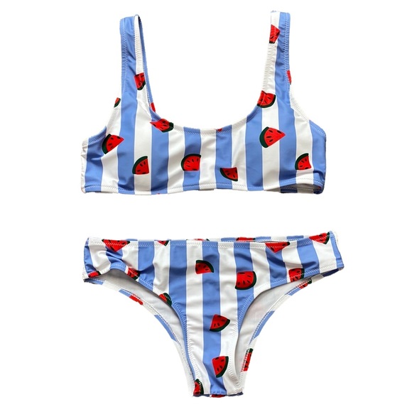 Other - Watermelon Striped Bikini Set